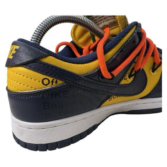 Size 7- Nike Dunk Low x OFF-WHITE University Gold 2019 AUTHENTIC - Picture 4 of 13